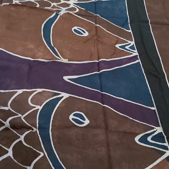 VINTAGE Large fish paréo scarf or wall tapestry - circa 1996 - Picture 2 of 4